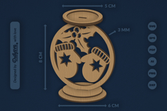 Christmas Candle Holder Laser Cut Product Image 1