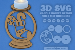 Christmas Candle Holder Laser Cut Product Image 1