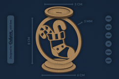 Christmas Candle Holder Laser Cut Product Image 3