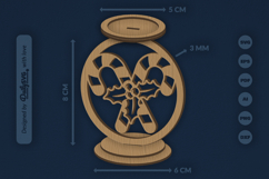 Christmas Candle Holder Laser Cut Product Image 1