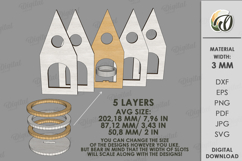 Christmas Candle Holder Laser Cut. Tealight Holder SVG Product Image 2