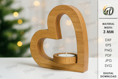 Christmas Candle Holder Laser Cut. Tealight Holder SVG Product Image 1