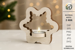 Christmas Candle Holders Bundle Laser Cut. Christmas SVG Product Image 9