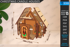 Christmas Candle Holder Laser Cut|Candlestick|Xmas House SVG Product Image 2