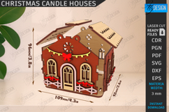 Christmas Candle Holder Laser Cut|Candlestick|Xmas House SVG Product Image 2