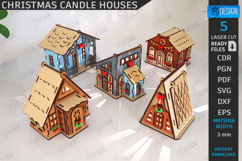 3D Christmas Candle Holders Laser Cut Bundle|Chistmas Houses Product Image 1