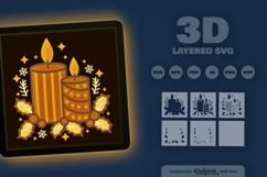 Christmas Candle Layered Papercut Product Image 2