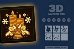 Christmas Candle Light Layered Papercut Product Image 3