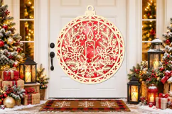 Christmas Candle Ornament Laser Cut SVG Product Image 3