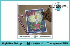 Christmas Candle, Printable Line Art, Holly, Christmas Bow Product Image 4