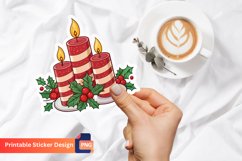 Christmas Candle Sticker, Festive Candle Decoration Product Image 1