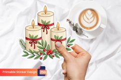 Christmas Candle Sticker, Christmas Candle Decoration Product Image 1
