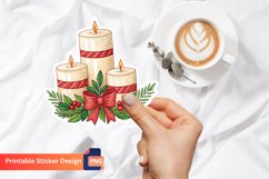 Christmas Candle Sticker, Christmas Candle Decoration Product Image 1