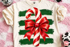 Christmas Candy Cane Brushstroke Clipart Product Image 1