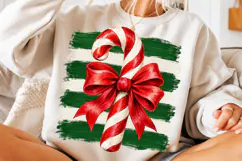 Christmas Candy Cane Brushstroke Clipart Product Image 3