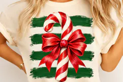 Christmas Candy Cane Brushstroke Clipart Product Image 4