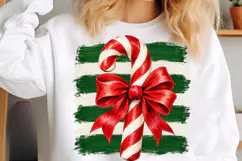 Christmas Candy Cane Brushstroke Clipart Product Image 5