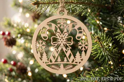 Christmas Candy Cane Ornament SVG File Product Image 1