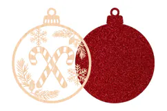 Christmas Candy Cane Snowflake Ornament SVG Product Image 2