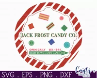 Round Vintage Christmas Svg Sign, Jack Frost Christmas Candy Product Image 3