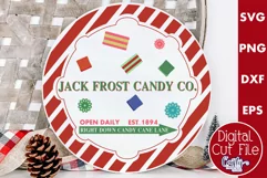 Round Vintage Christmas Svg Sign, Jack Frost Christmas Candy Product Image 1