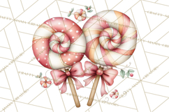 Pastel Candy Canes and Sweet Treats Clipart PNG, Pink Mint Product Image 2