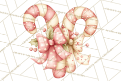 Pastel Candy Canes and Sweet Treats Clipart PNG, Pink Mint Product Image 5