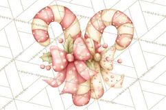 Pastel Candy Canes and Sweet Treats Clipart PNG, Pink Mint Product Image 5