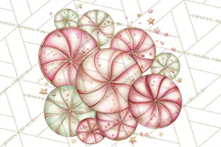 Pastel Candy Canes and Sweet Treats Clipart PNG, Pink Mint Product Image 3