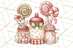 Pastel Candy Canes and Sweet Treats Clipart PNG, Pink Mint Product Image 5