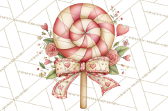 Pastel Candy Canes and Sweet Treats Clipart PNG, Pink Mint Product Image 2