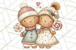 Pastel Candy Canes and Sweet Treats Clipart PNG, Pink Mint Product Image 3