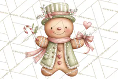 Pastel Candy Canes and Sweet Treats Clipart PNG, Pink Mint Product Image 4