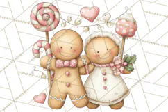 Pastel Candy Canes and Sweet Treats Clipart PNG, Pink Mint Product Image 3