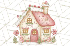 Pastel Candy Canes and Sweet Treats Clipart PNG, Pink Mint Product Image 4