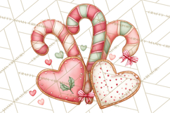 Pastel Candy Canes and Sweet Treats Clipart PNG, Pink Mint Product Image 2