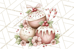 Pastel Candy Canes and Sweet Treats Clipart PNG, Pink Mint Product Image 4