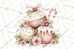 Pastel Candy Canes and Sweet Treats Clipart PNG, Pink Mint Product Image 4