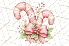 Pastel Candy Canes and Sweet Treats Clipart PNG, Pink Mint Product Image 2