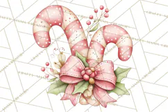 Pastel Candy Canes and Sweet Treats Clipart PNG, Pink Mint Product Image 2