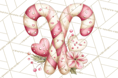 Pastel Candy Canes and Sweet Treats Clipart PNG, Pink Mint Product Image 2
