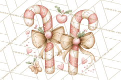 Pastel Candy Canes and Sweet Treats Clipart PNG, Pink Mint Product Image 3
