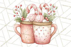 Pastel Candy Canes and Sweet Treats Clipart PNG, Pink Mint Product Image 4