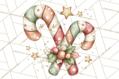 Pastel Candy Canes and Sweet Treats Clipart PNG, Pink Mint Product Image 5