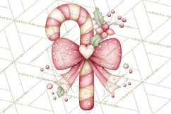Pastel Candy Canes and Sweet Treats Clipart PNG, Pink Mint Product Image 2