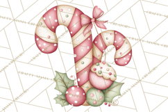 Pastel Candy Canes and Sweet Treats Clipart PNG, Pink Mint Product Image 3