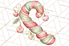 Pastel Candy Canes and Sweet Treats Clipart PNG, Pink Mint Product Image 5