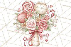 Pastel Candy Canes and Sweet Treats Clipart PNG, Pink Mint Product Image 2
