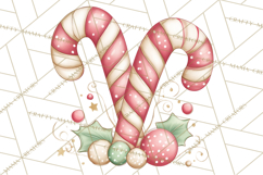 Pastel Candy Canes and Sweet Treats Clipart PNG, Pink Mint Product Image 3