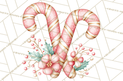 Pastel Candy Canes and Sweet Treats Clipart PNG, Pink Mint Product Image 4
